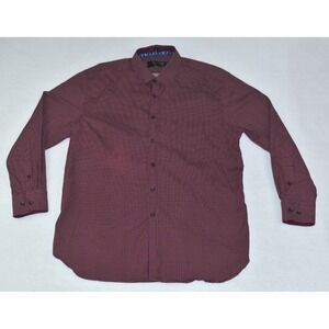 Versace 1969 Modern Fit Italia Men's Shirt Size L Burgundy Button Down Casual